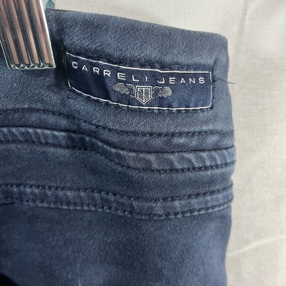 Carreli Womens Slim Skinny Jeans Blue Pockets Dark Wash Mid Rise Denim - Picture 6 of 6